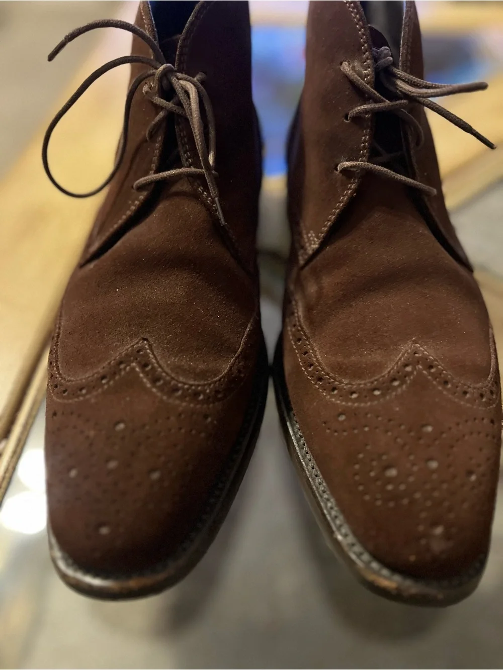 Tod’s Men's Brown Suede Wingtip Chelsea Boots 8.5